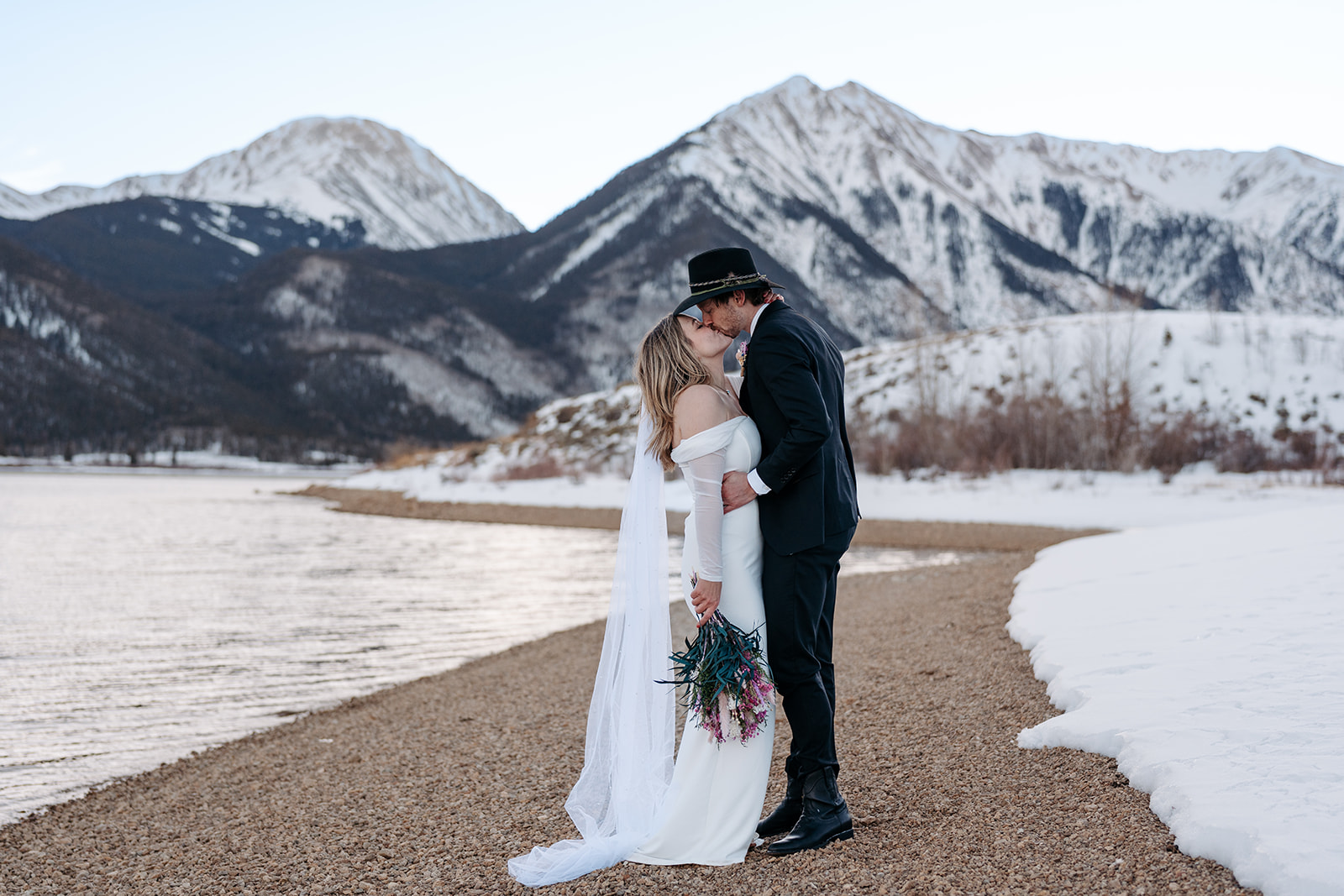 Twin Lakes Winter Elopement